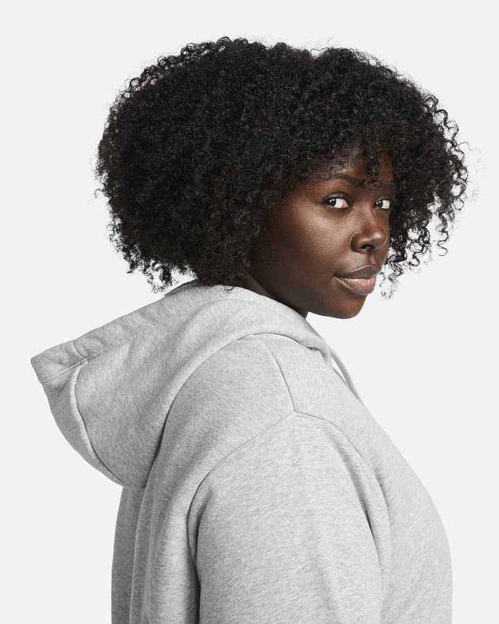 Sudadera Con Capucha Nike Sportswear Club Fleece Mujer Gris Oscuro Blancas | XLJAR-3126