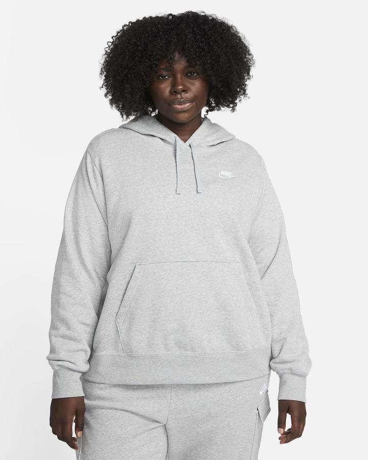Sudadera Con Capucha Nike Sportswear Club Fleece Mujer Gris Oscuro Blancas | XLJAR-3126