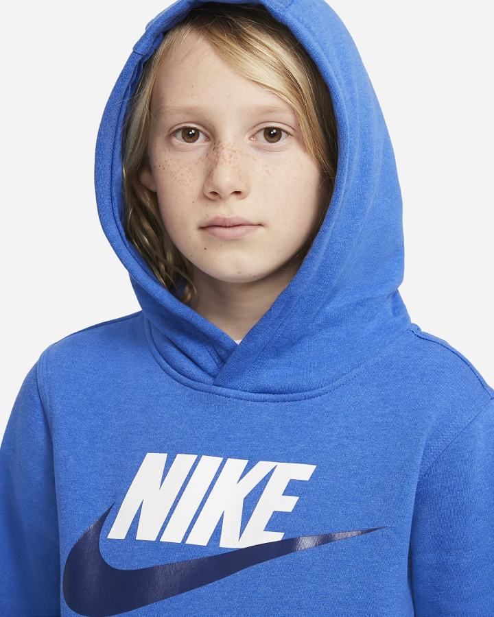 Sudadera Con Capucha Nike Sportswear Club Fleece Kids Niña Azul Real | XOSUF-9340