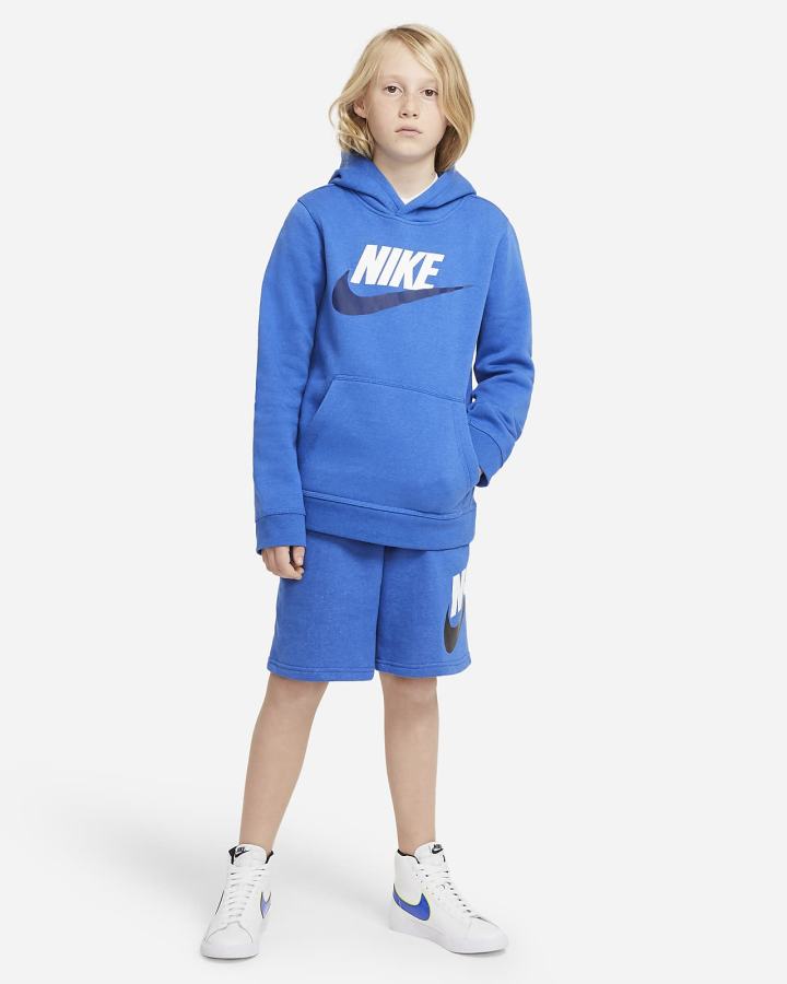 Sudadera Con Capucha Nike Sportswear Club Fleece Kids Niña Azul Real | XOSUF-9340