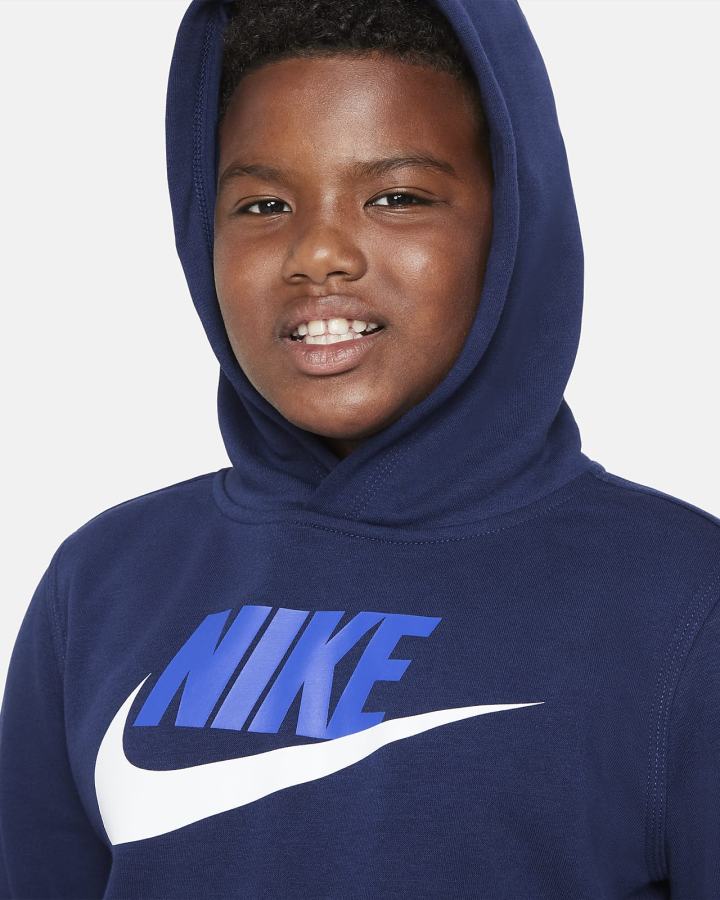 Sudadera Con Capucha Nike Sportswear Club Fleece Kids Niña Azul Marino | XYBUQ-7582