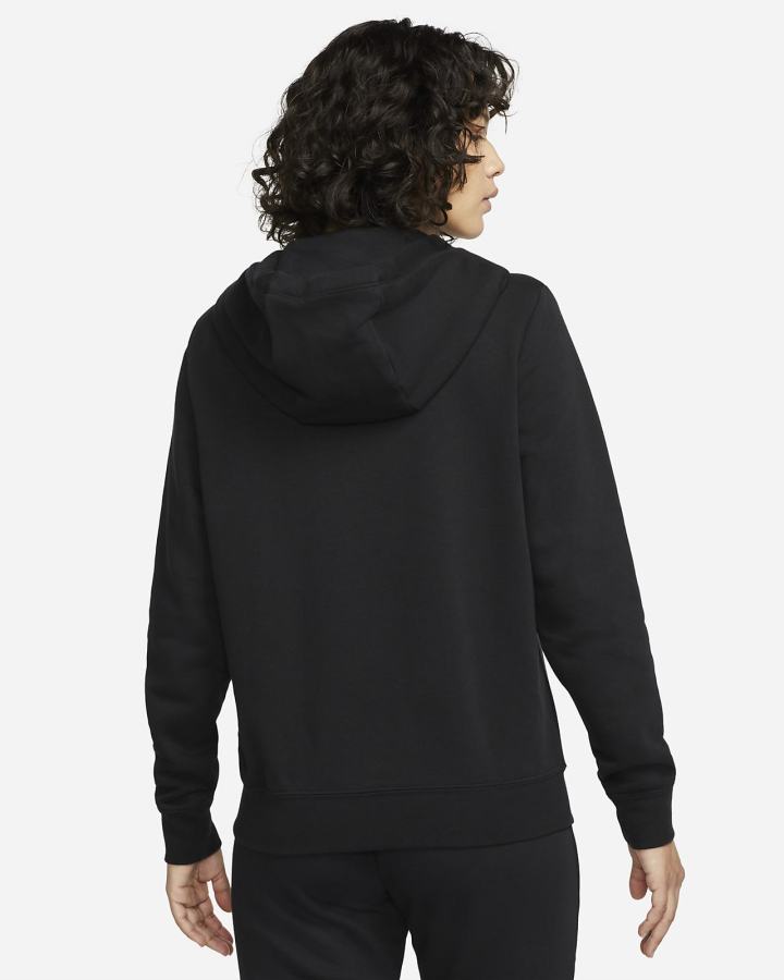 Sudadera Con Capucha Nike Sportswear Club Fleece Full-Zip Mujer Negras Blancas | YEAQT-3904