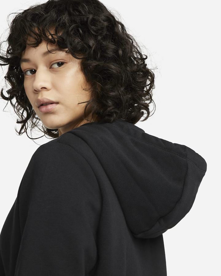 Sudadera Con Capucha Nike Sportswear Club Fleece Full-Zip Mujer Negras Blancas | YEAQT-3904