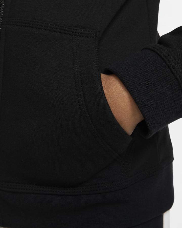 Sudadera Con Capucha Nike Sportswear Club Kids Full-Zip Niño Negras Blancas | YHWVN-2345