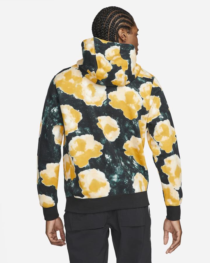 Sudadera Con Capucha Nike Sportswear Club Fleece Floral Hombre Negras | YJFXK-2460