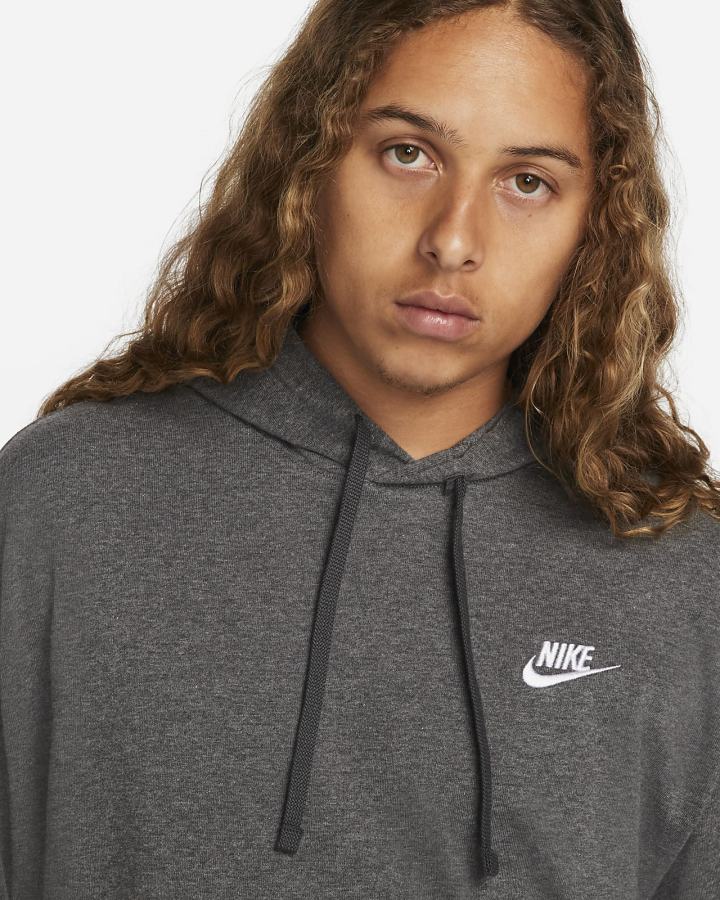 Sudadera Con Capucha Nike Sportswear Club Hombre Gris Blancas | YNBXK-4912