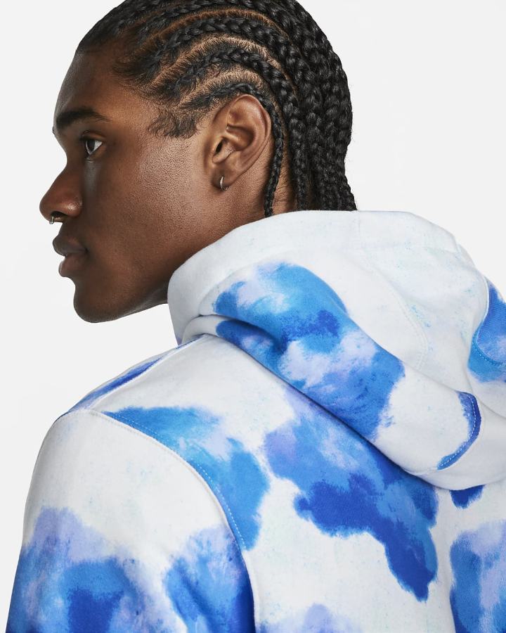 Sudadera Con Capucha Nike Sportswear Club Fleece Floral Hombre Gris | YRGLM-2713