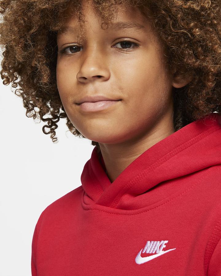 Sudadera Con Capucha Nike Sportswear Club Kids Niño Rojas Blancas | YZERF-4361
