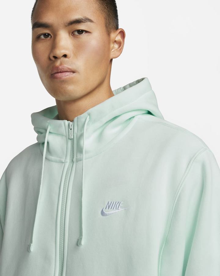 Sudadera Con Capucha Nike Sportswear Club Fleece Full-Zip Hombre Verde Blancas | YZHJT-3827