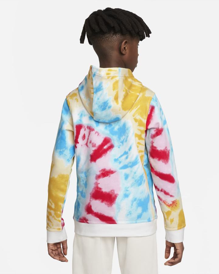 Sudadera Con Capucha Nike Sportswear Club Kids Tie-Dye Niño Rojas Claro | ZGUBD-4652