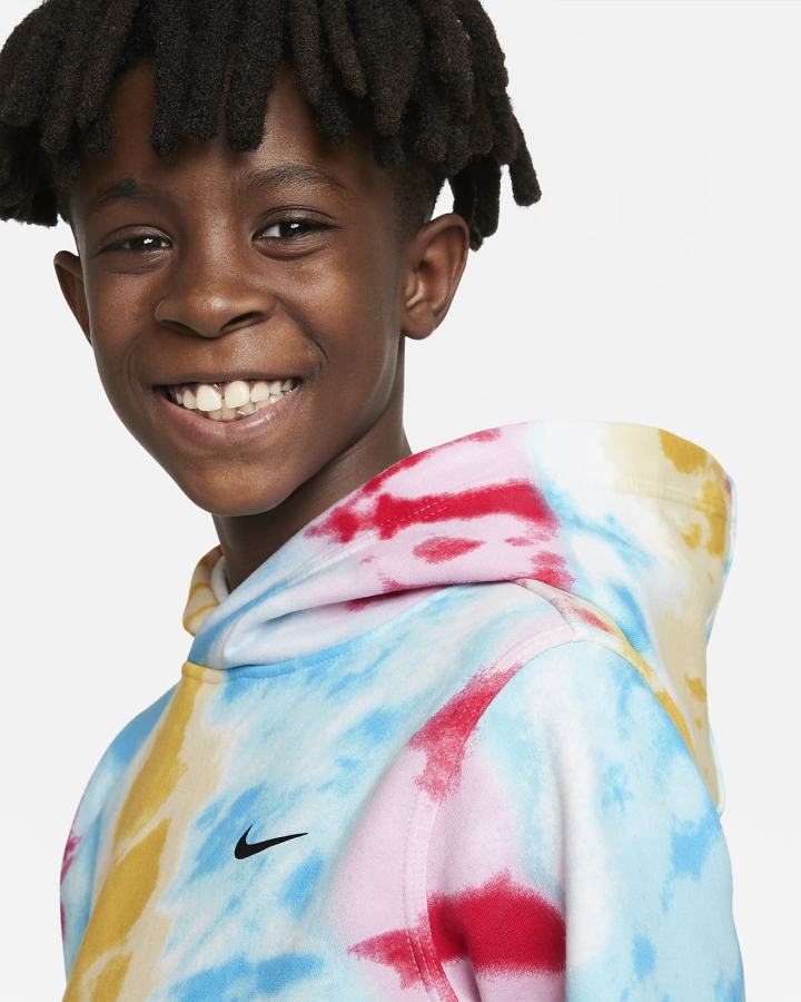 Sudadera Con Capucha Nike Sportswear Club Kids Tie-Dye Niño Rojas Claro | ZGUBD-4652
