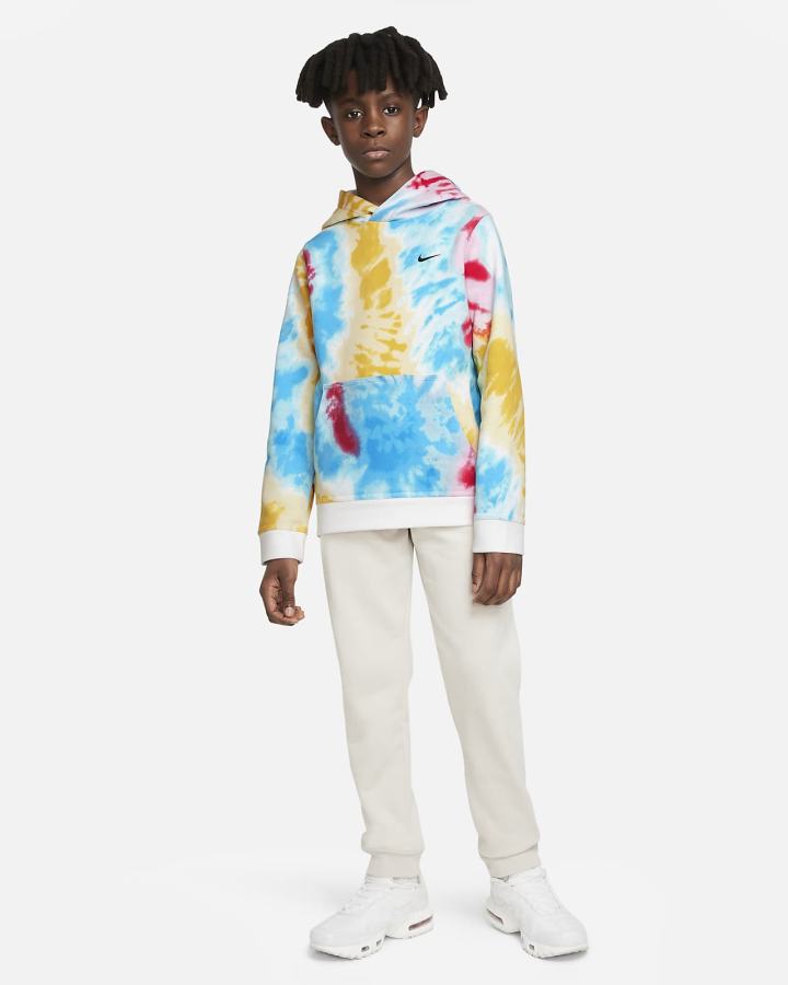 Sudadera Con Capucha Nike Sportswear Club Kids Tie-Dye Niño Rojas Claro | ZGUBD-4652
