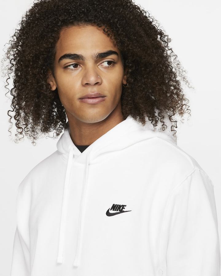 Sudadera Con Capucha Nike Sportswear Club Fleece Hombre Blancas Negras | ZKSNB-7839