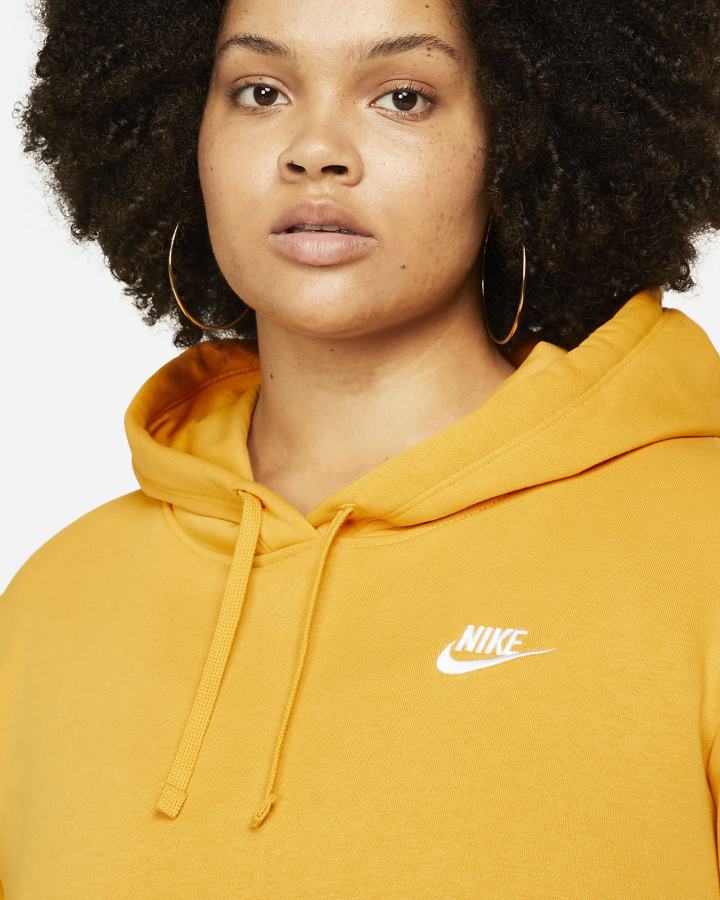 Sudadera Con Capucha Nike Sportswear Club Fleece Mujer Amarillo Blancas | ZNXRM-9027