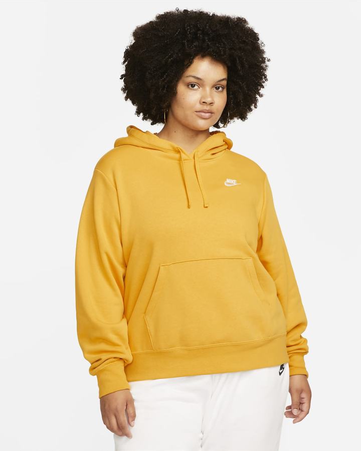Sudadera Con Capucha Nike Sportswear Club Fleece Mujer Amarillo Blancas | ZNXRM-9027