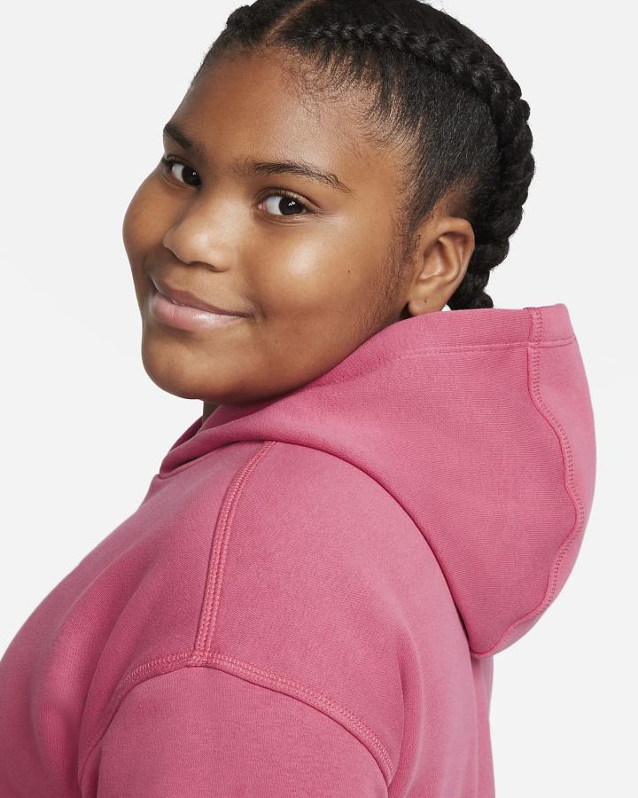 Sudadera Con Capucha Nike Sportswear Club Fleece Kids (Extended Size) Niña Rosas Burdeos | ZOTLJ-2317