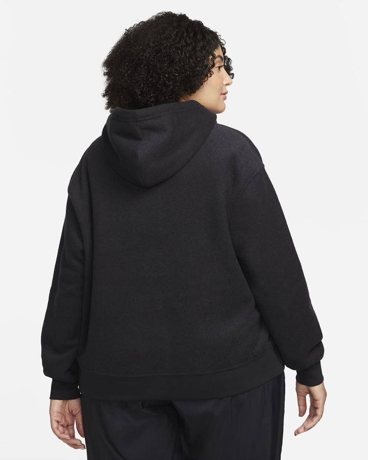 Sudadera Con Capucha Nike Sportswear Essentials Plush (Plus Size) Mujer Negras Blancas | AITDX-0245