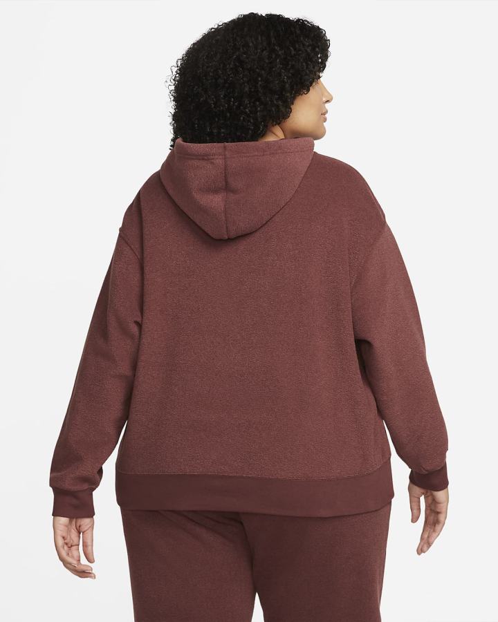 Sudadera Con Capucha Nike Sportswear Essentials Plush (Plus Size) Mujer Marrones Blancas | LAEMC-0487