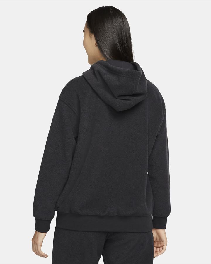 Sudadera Con Capucha Nike Sportswear Essentials Plush (Plus Size) Mujer Negras Blancas | PCWBO-4820