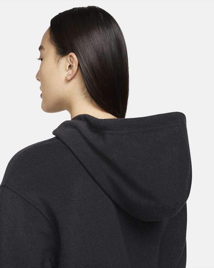 Sudadera Con Capucha Nike Sportswear Essentials Plush (Plus Size) Mujer Negras Blancas | PCWBO-4820