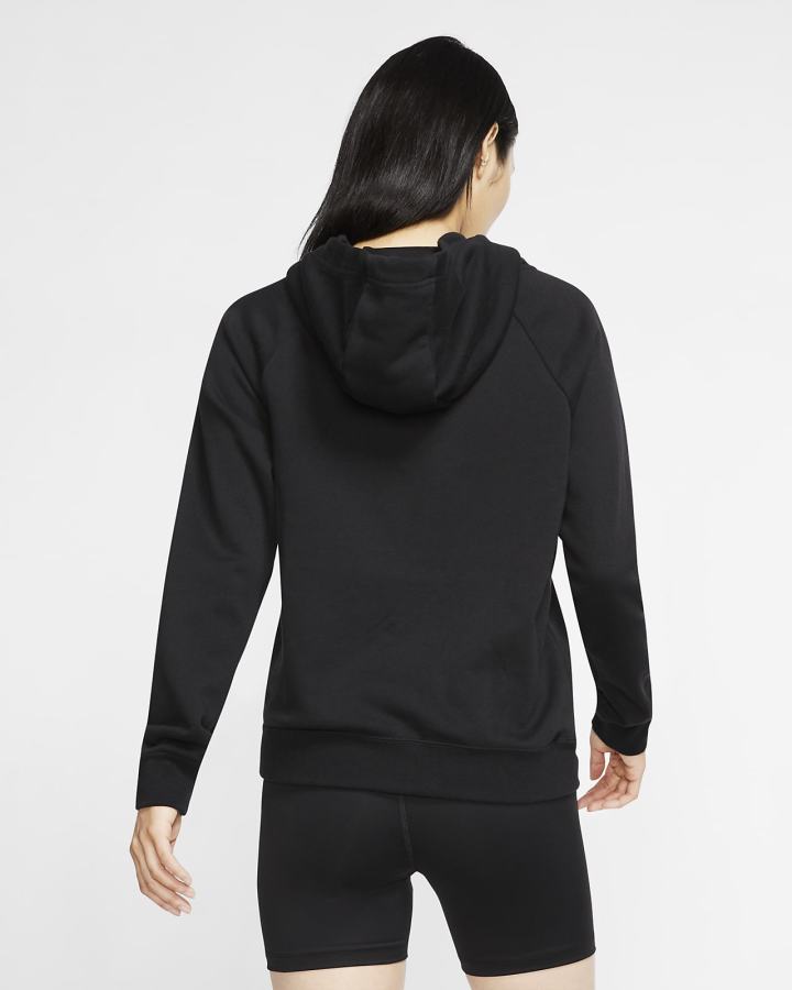 Sudadera Con Capucha Nike Sportswear Essential Funnel-Neck Fleece Mujer Negras Blancas | WXYUG-5739