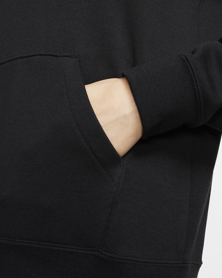 Sudadera Con Capucha Nike Sportswear Essential Funnel-Neck Fleece Mujer Negras Blancas | WXYUG-5739