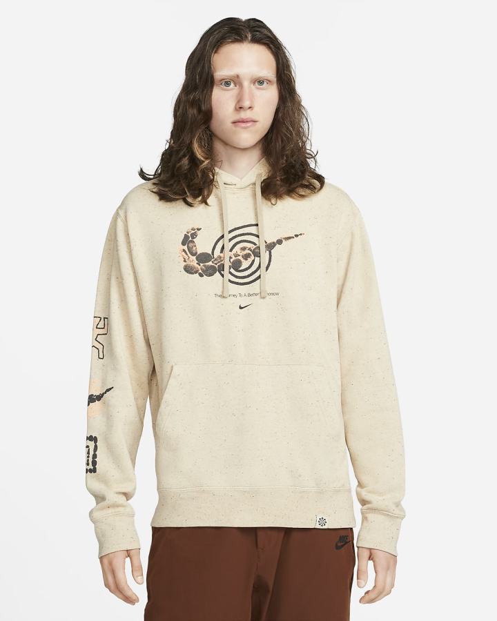 Sudadera Con Capucha Nike Sportswear Fleece Hombre Beige | RLDNA-0316