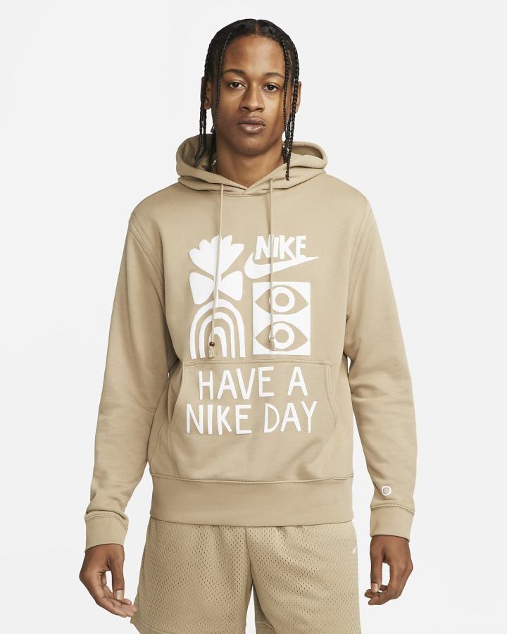 Sudadera Con Capucha Nike Sportswear French Terry Hombre Kaki | HUJYE-7132
