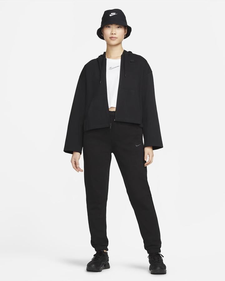 Sudadera Con Capucha Nike Sportswear Full-Zip Mujer Negras | GVIKR-4389