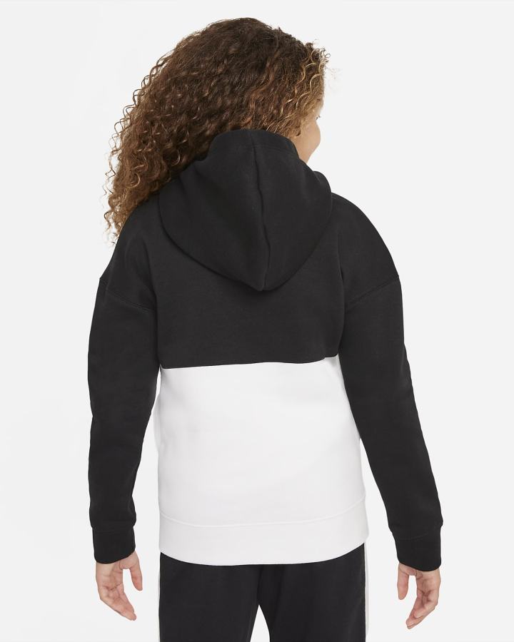 Sudadera Con Capucha Nike Sportswear Heritage Kids French Terry Niña Negras Blancas | OZMER-9876