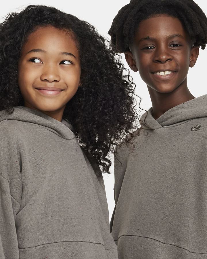 Sudadera Con Capucha Nike Sportswear Icon Fleece Kids Niño Gris | PICFW-9685