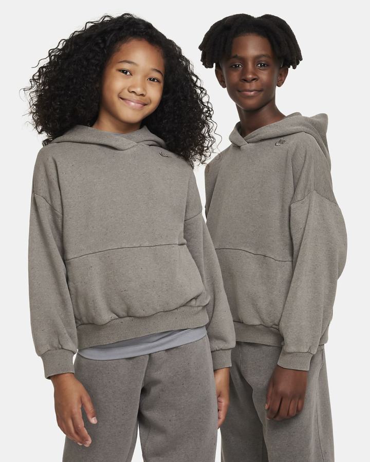 Sudadera Con Capucha Nike Sportswear Icon Fleece Kids Niño Gris | PICFW-9685