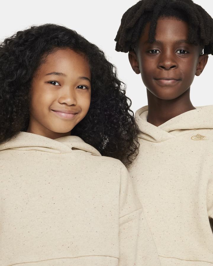 Sudadera Con Capucha Nike Sportswear Icon Fleece Kids Niño Beige | XKZHS-0758