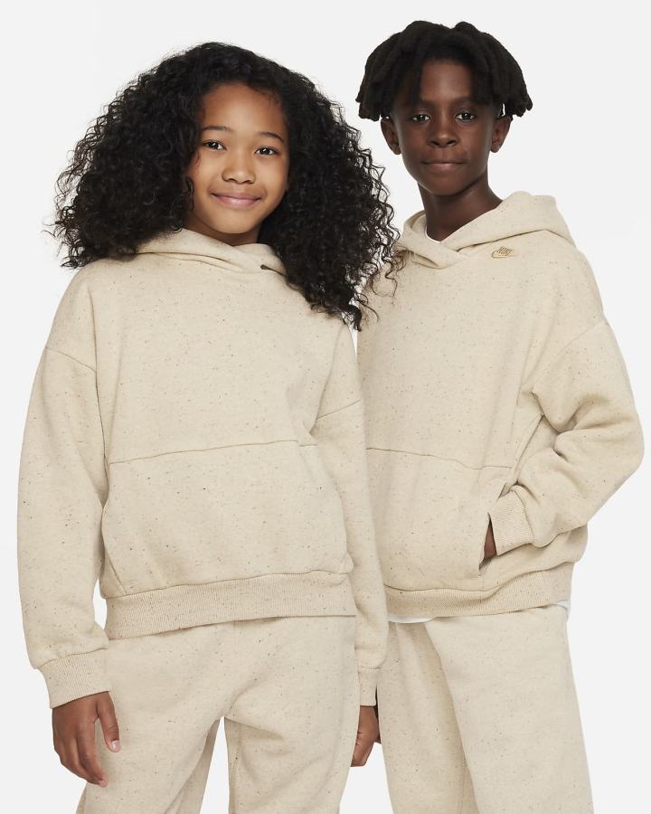 Sudadera Con Capucha Nike Sportswear Icon Fleece Kids Niño Beige | XKZHS-0758
