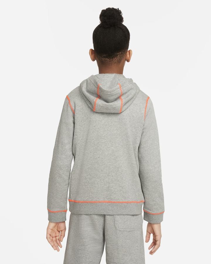 Sudadera Con Capucha Nike Sportswear JDI Kids Niño Gris Oscuro Naranjas | HBEQJ-7489