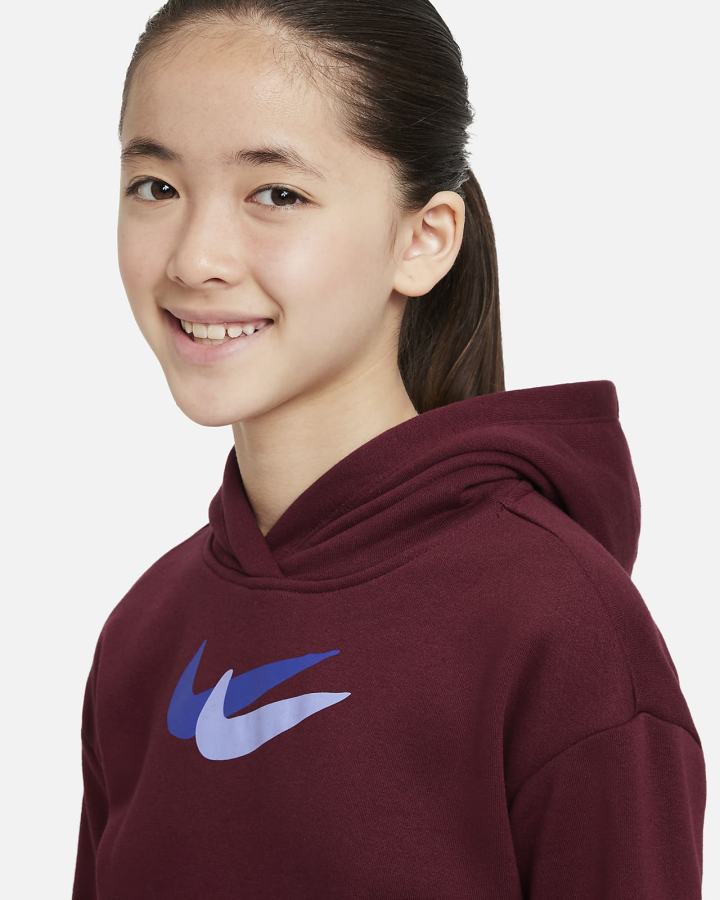 Sudadera Con Capucha Nike Sportswear Kids Fleece Niña Blancas | ADLBS-8169