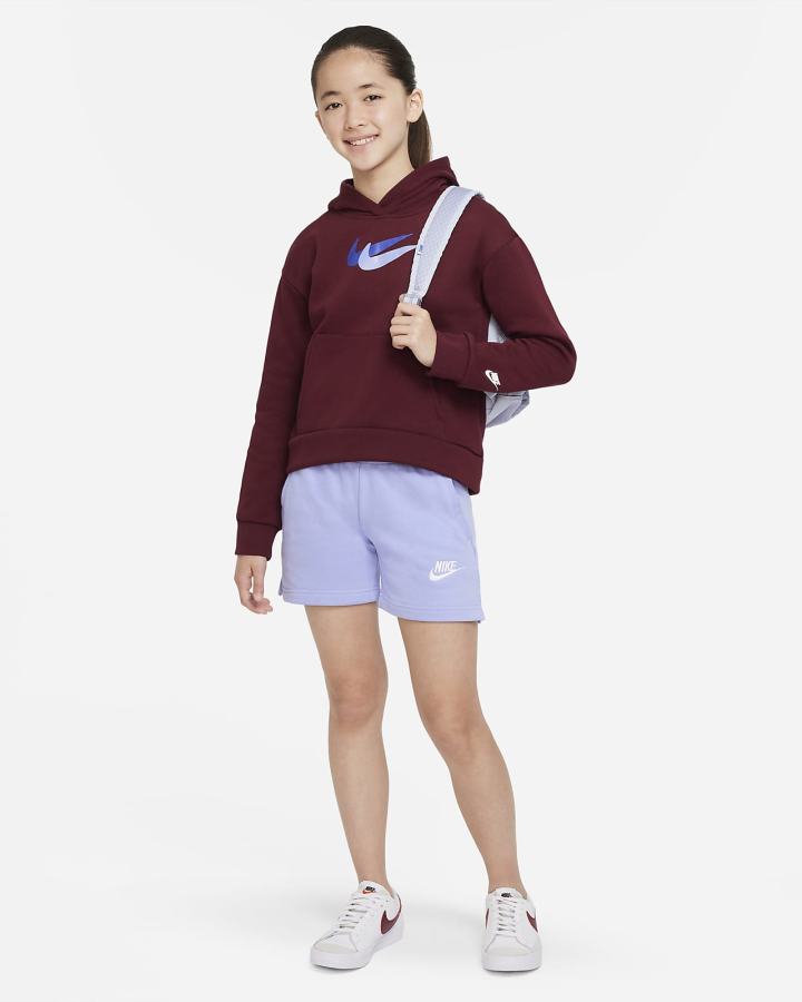 Sudadera Con Capucha Nike Sportswear Kids Fleece Niña Blancas | ADLBS-8169