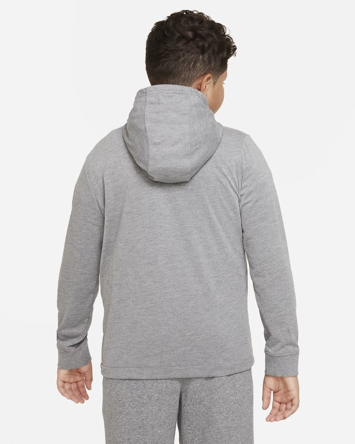 Sudadera Con Capucha Nike Sportswear Kids Full-Zip (Extended Size) Niño Gris Oscuro Negras | CHEQI-4209