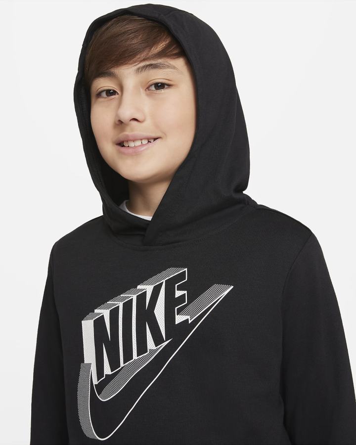 Sudadera Con Capucha Nike Sportswear Kids Niño Negras Blancas | DMIRX-2319