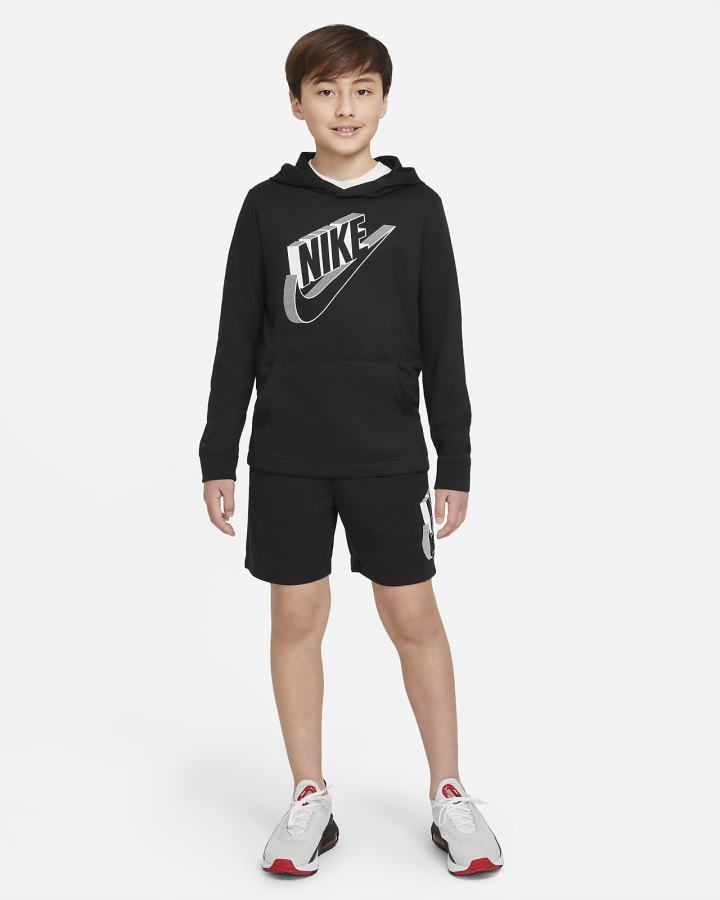 Sudadera Con Capucha Nike Sportswear Kids Niño Negras Blancas | DMIRX-2319