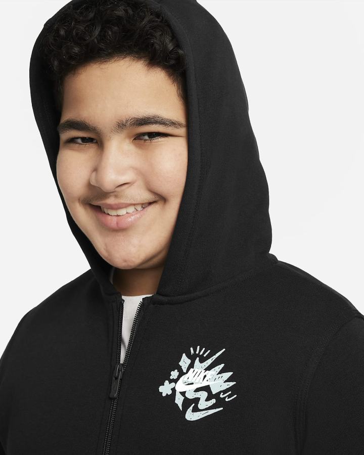 Sudadera Con Capucha Nike Sportswear Kids Full-Zip Niño Negras Verde Menta Blancas | EWJNM-5836