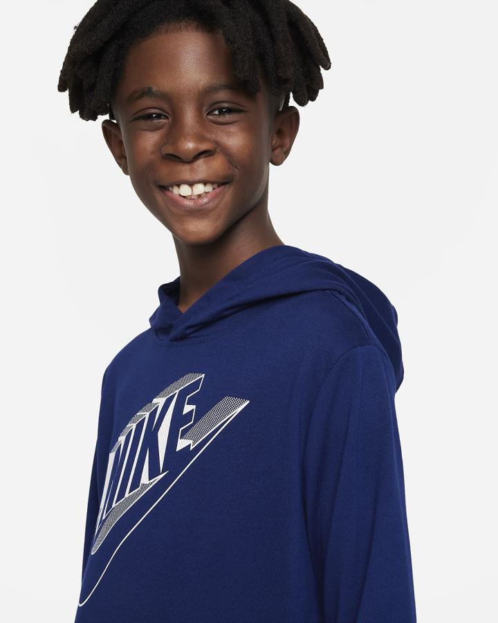 Sudadera Con Capucha Nike Sportswear Kids Niño Azules Blancas | FLAEN-6924