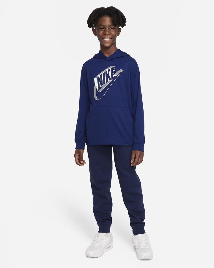 Sudadera Con Capucha Nike Sportswear Kids Niño Azules Blancas | FLAEN-6924