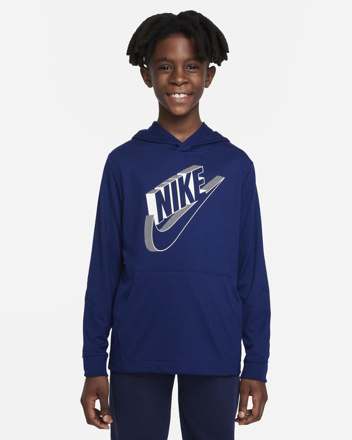 Sudadera Con Capucha Nike Sportswear Kids Niño Azules Blancas | FLAEN-6924