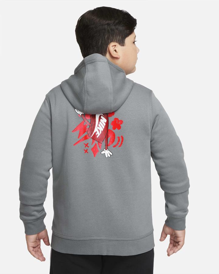 Sudadera Con Capucha Nike Sportswear Kids Full-Zip Niño Gris Rojas | GJFAH-8164