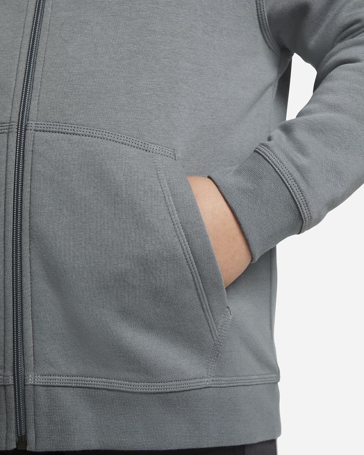 Sudadera Con Capucha Nike Sportswear Kids Full-Zip Niño Gris Rojas | GJFAH-8164