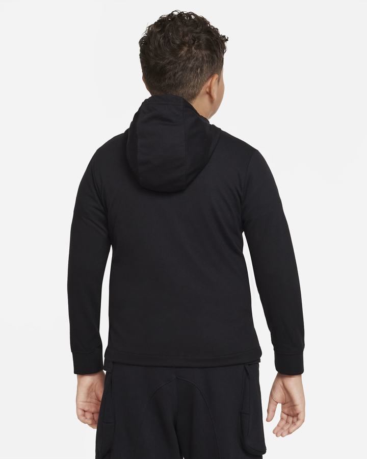 Sudadera Con Capucha Nike Sportswear Kids Full-Zip (Extended Size) Niño Negras Blancas | JUYKS-5817