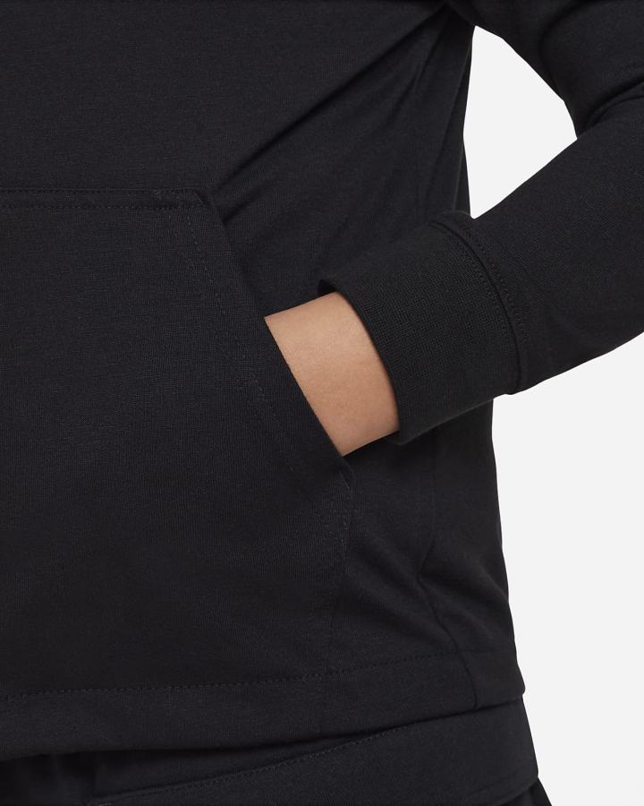 Sudadera Con Capucha Nike Sportswear Kids Full-Zip (Extended Size) Niño Negras Blancas | JUYKS-5817