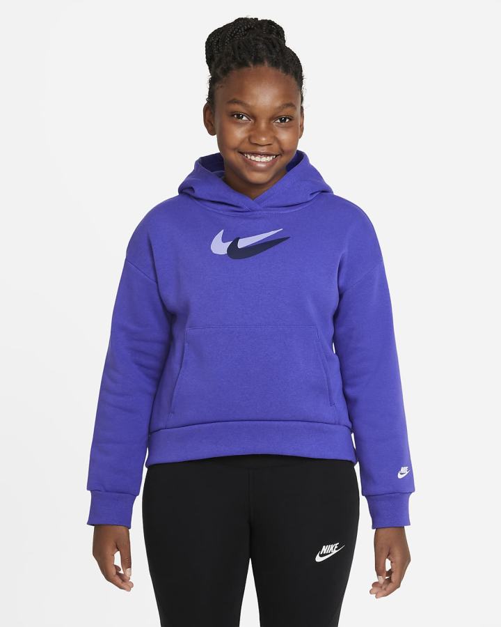 Sudadera Con Capucha Nike Sportswear Kids Fleece Niña Blancas | JYFBG-5297