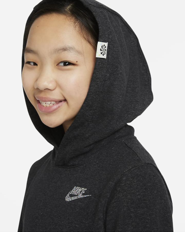 Sudadera Con Capucha Nike Sportswear Kids Niña Negras Blancas | LKNPU-3691